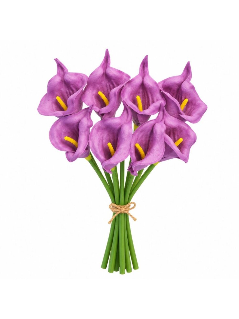 Faux Lavender Calla Lilies 8 Stem Bunch 15 Inch Artificial Foam Flowers Tropical